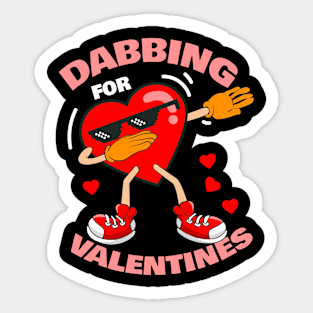 Dabbing Heart Sunglasses I Cute Valentines Day Sticker